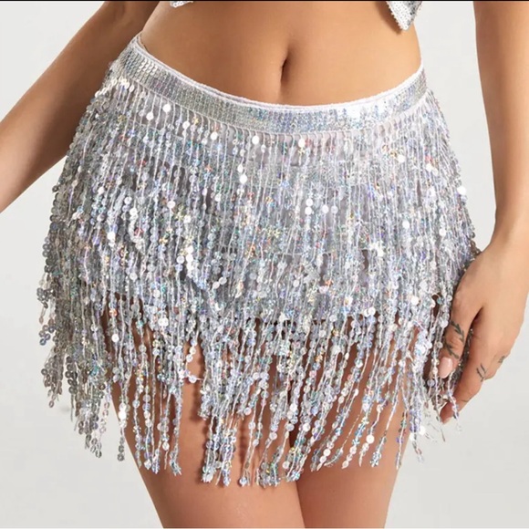Silver Fringe Dancer Outfit - Picture 3 of 4